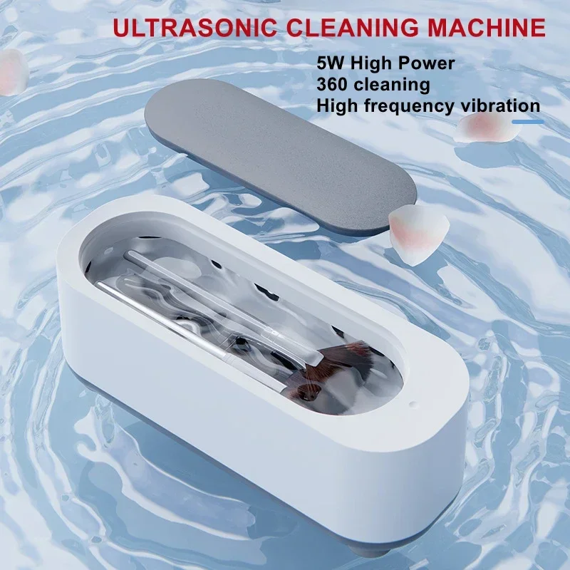 Portable 360Degree Cleaning Professional High Frequency Vibration Jewelry Eyeglasses Watches Cleaner Machine Ultrasonic Cleaner