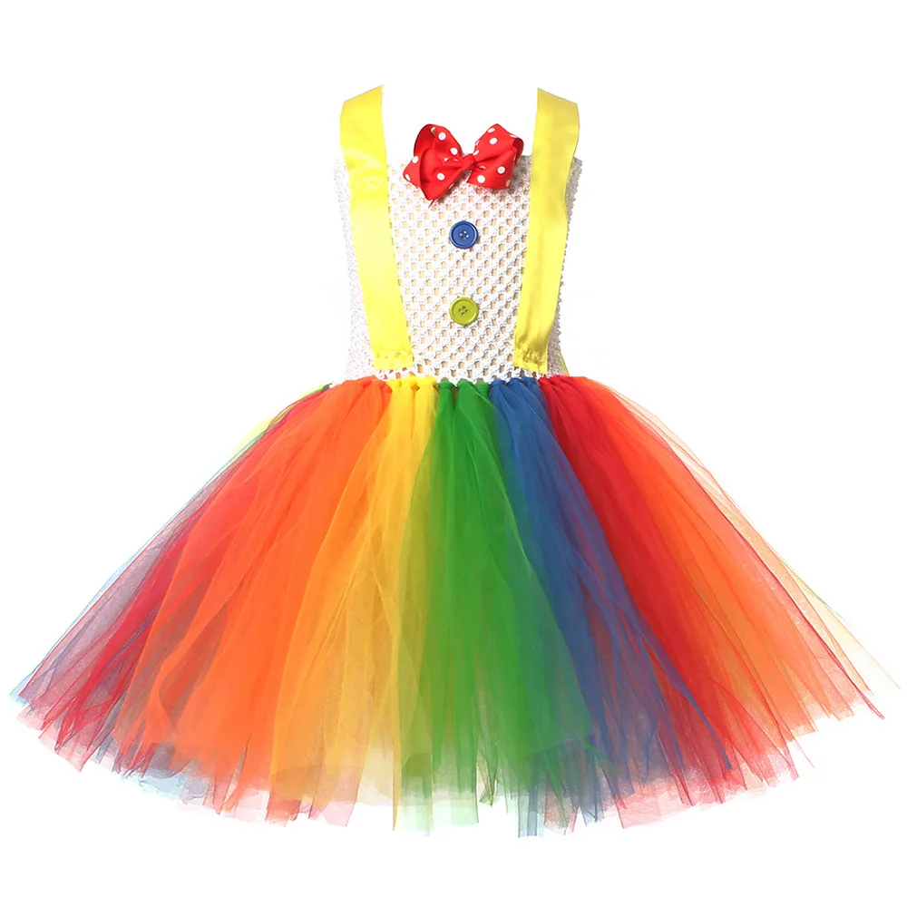 Rainbow Tutu Skirt Layered Tulle Skirt Girls Colorful Halloween Costumes Tutu Costumes with Accessories for Party Dress