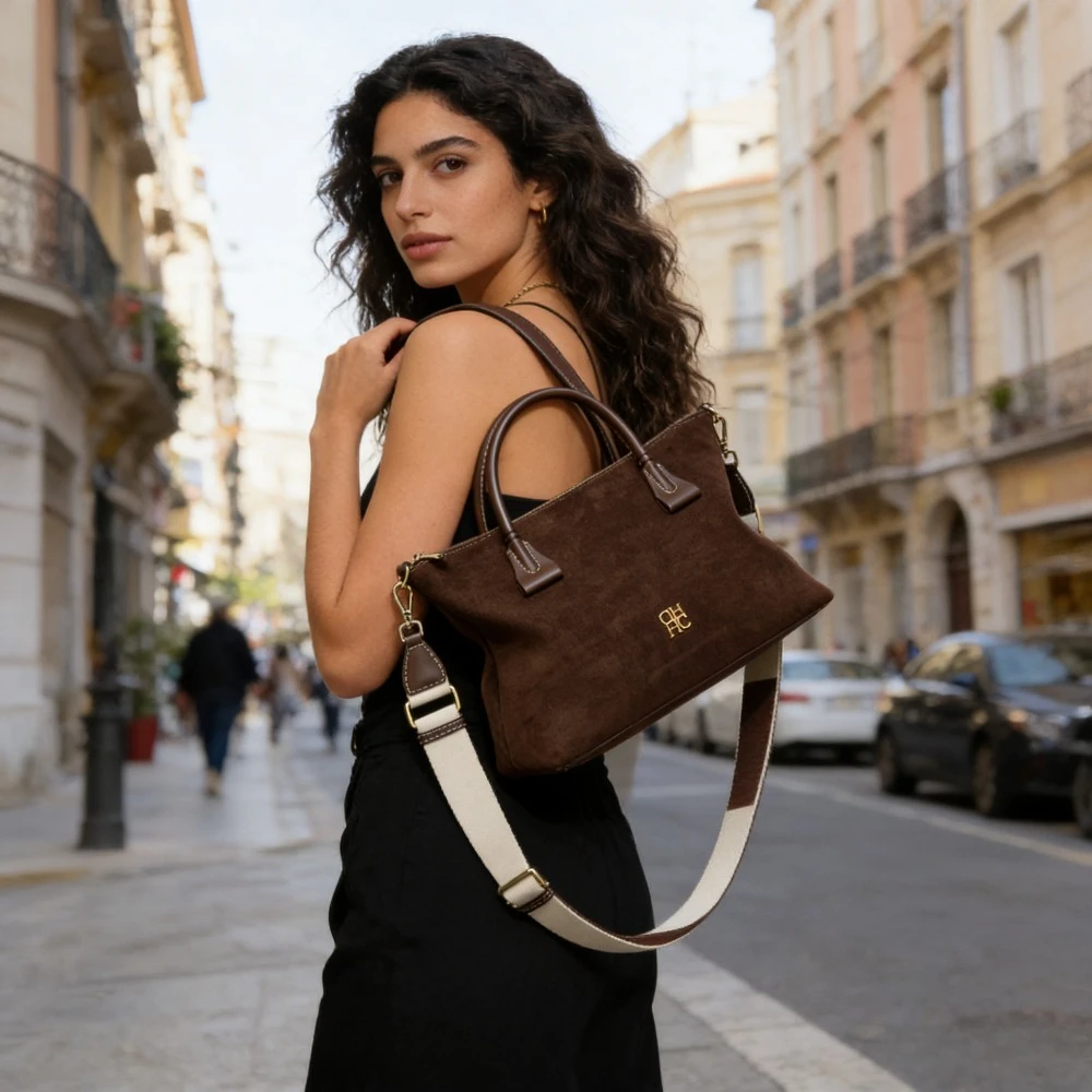 2026 Trendy Genuine Goatskin Handbag Large Capacity Solid Color Women Vintage Style Ladies Handbag