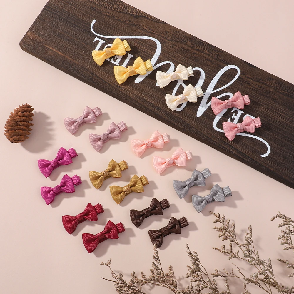 

50/90pcs/Set Colorful 2'' Grosgrain Ribbon Mini Hair Bows Clips Baby Girls Handmade Hairpins Headwear Hair Accessories wholesale