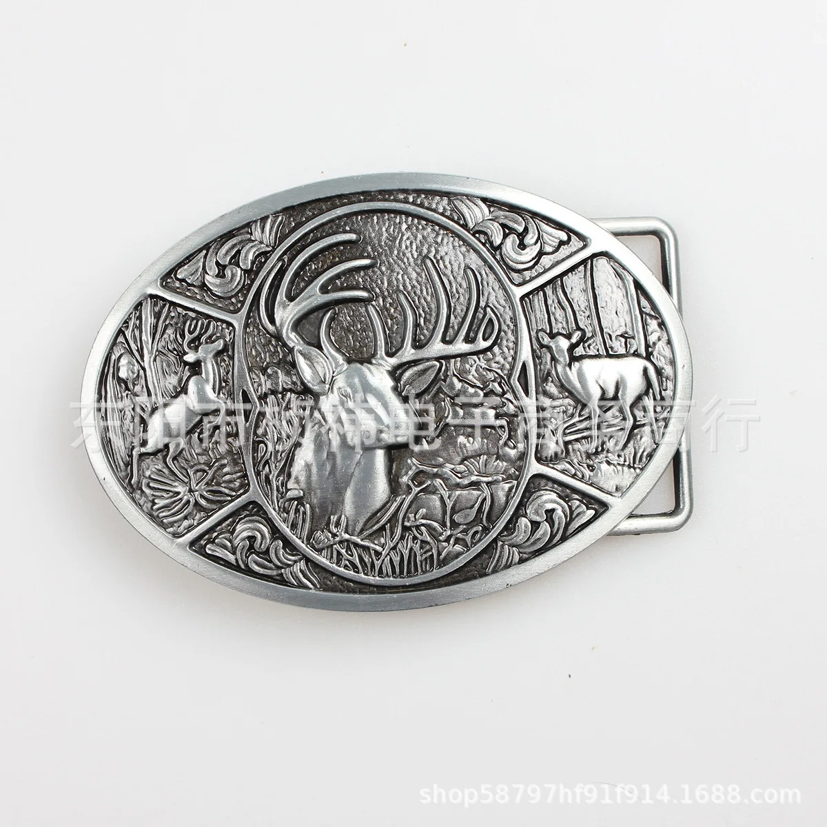 

Западная джинсовая пряжка для ремня с изображением оленя, из сплава, гладкая, с одной кнопкой