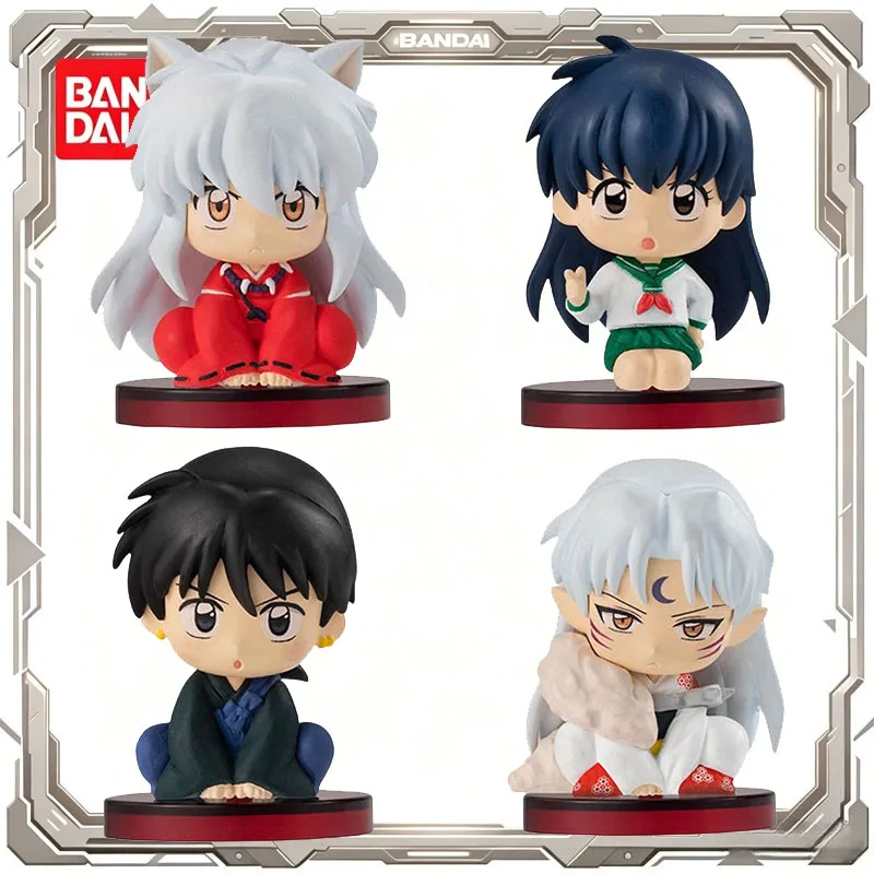 Bandai Gashapon Inuyasha Anime Figure Line Up Sitting Figures Series Action Figure Toys for Kids Gift Collectible Model
