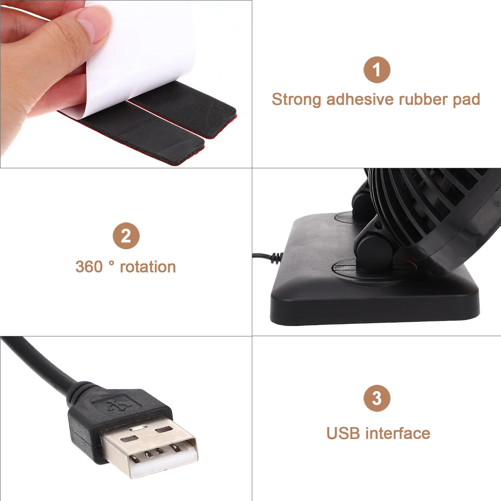 

Car Usb Fan Auto Fans Portable Vehicle Electric Cooling Small Quiet Cooler for Silent