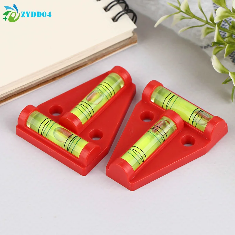 ●2Pcs Mini T Type Spirit Level Measurement Instrument Triangular Level T-type Spirit Bubble Shell Plastic Measuring Tools