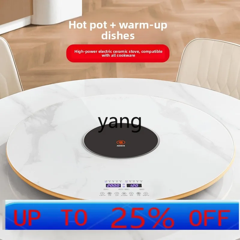 

lcx electric ceramic stove hot pot heating board household dining table turntable meal heater