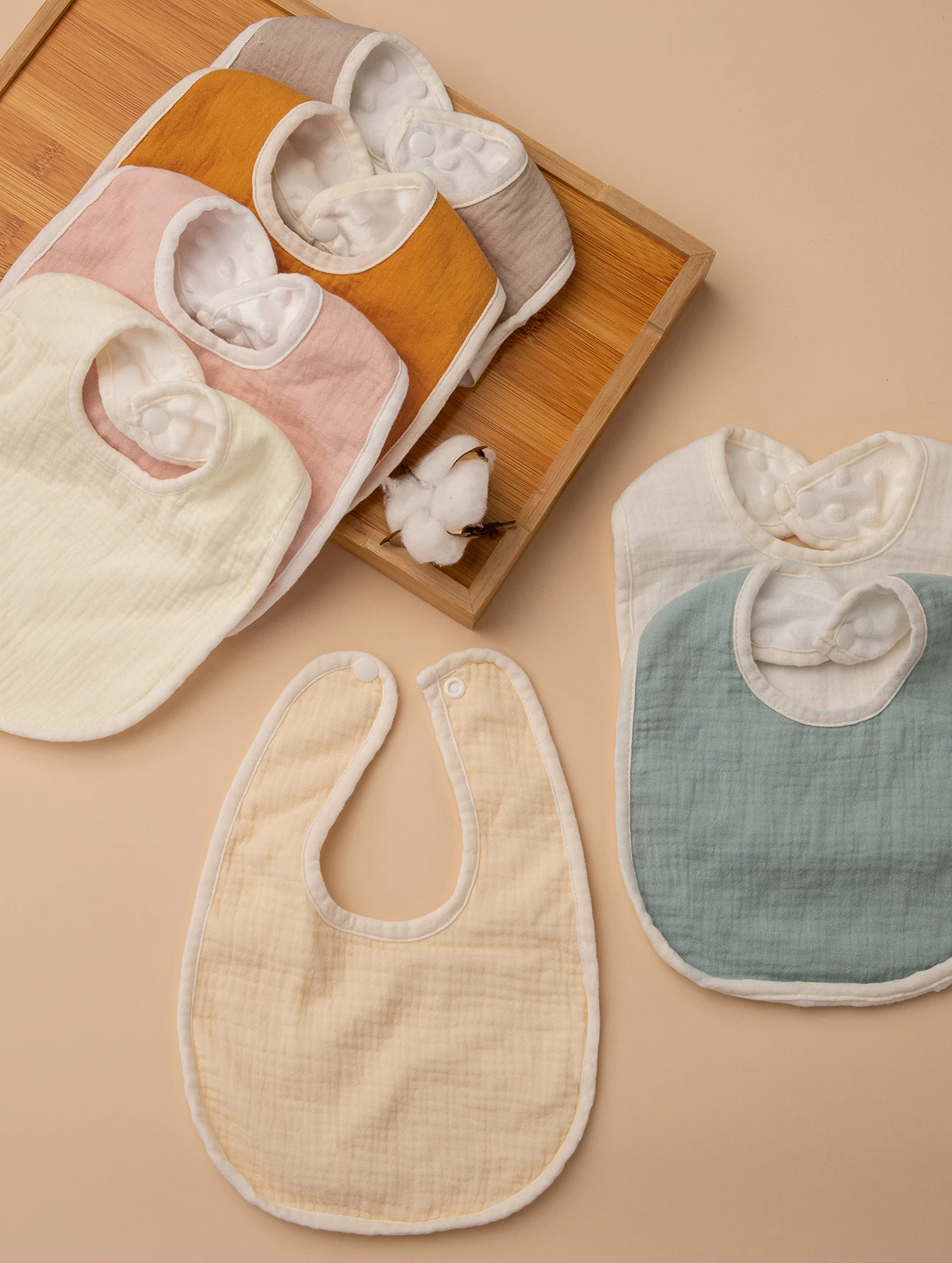 Bavoirs en Gaze de Coton Doux en Forme de U pour Bébé, Écharpe Bandana Solide pour Nouveau-né Garçon et Fille