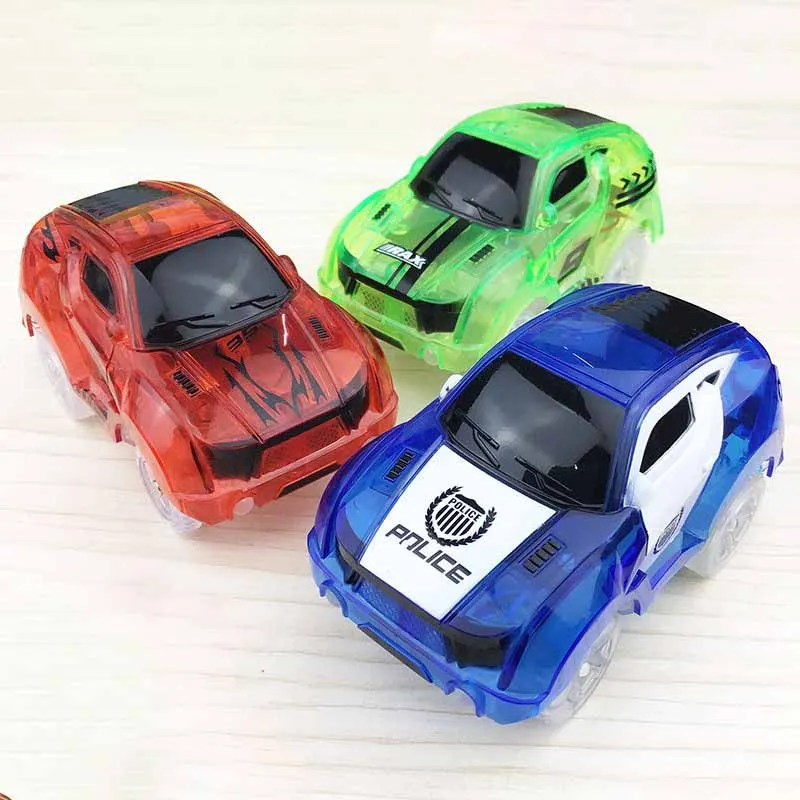 Transparent Colorful Electric Track Car Roller Coaster Toys Light-emitting  With Lights Racing Car 5 Lights Electric Track Car