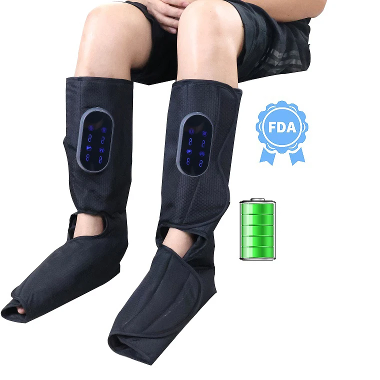 Portable Rechargeable Cordless Vibration Air Pressure Compression Foot Calf And Leg Massager Air For Circulation And Pain Relief