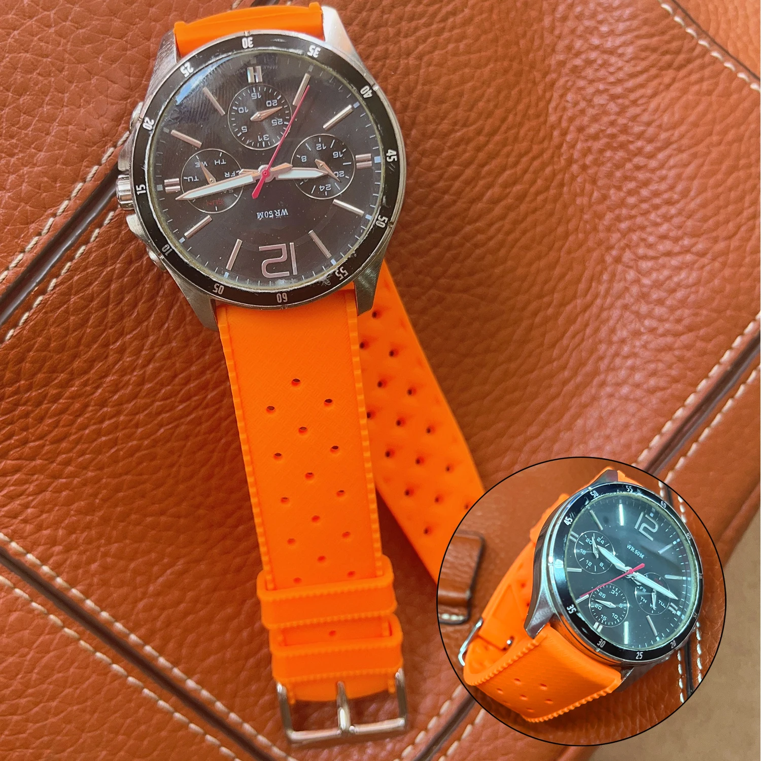 

18mm 20mm 22mm Tropical Rubber Strap for Rolex SUB Omega Seamaster 300 Tissot Mido Seiko Replacement silicone Wrist Bracelet