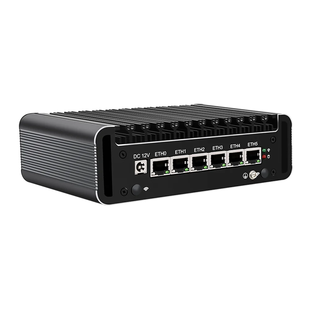 6 LAN Intel i226-V 2.5G Soft Router Pentium N6005 2 * DDR4 Slot NVMe Firewall Computer Fanless Mini PC HDMI2.0 DP1.4 ESXi Proxmox