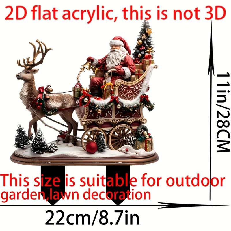 -A14E حديقة أكريليك حصص عيد الميلاد 2D الاكريليك ساحة الفن ديكور الرنة حصص عطلة الحديقة ديكور للأسوار المشهد