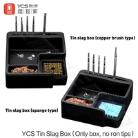 YCS Silicon Solder Dross Box Holder Iron Tip Cleaner Storage Stand Desoldering Tin Remover Recycle Box Tools