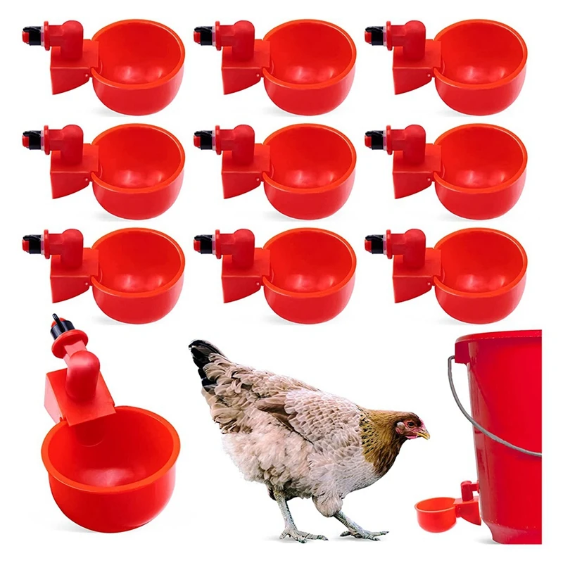 Chicken Feeder Cup 3/8 Inch Thread Automatic Filling For Chicken Duck Turkey Rabbit