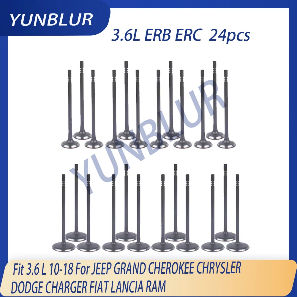 24pcs ERB ERC Engine Intake & Exhaust Valve Kit Fit 3.6 L 10-18 For JEEP GRAND CHEROKEE CHRYSLER DODGE CHARGER FIAT LANCIA RAM