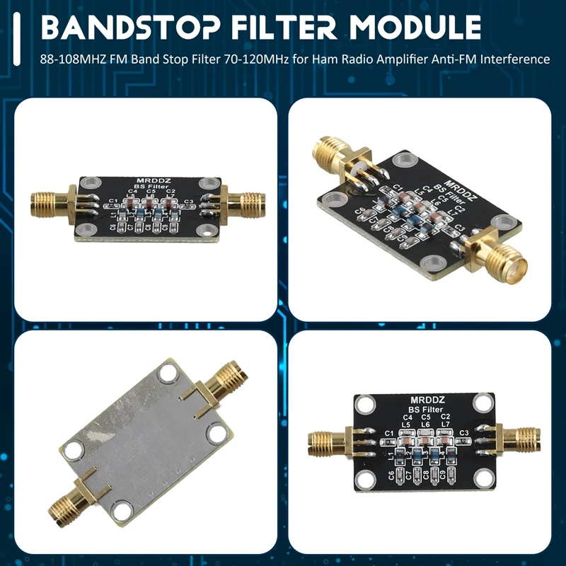 B04B-Bandstop Filter Module 88-108MHZ FM Band Stop Filter 70-120Mhz For Ham Radio Amplifier Anti-FM Interference