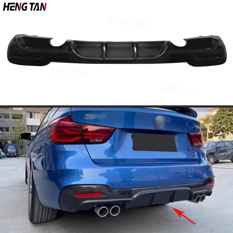 Carbon Fiber Car Rear Bumper Lip Diffuser Spoiler Parts For BMW 3 Series GT F34 M Sport 2014 - 2018 Upgrade Body kit