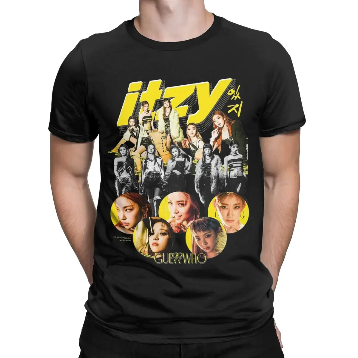 ITZY Guess Who T-Shirts Men Novelty 100% Cotton Tees Crewneck Short Sleeve T Shirts Plus Size Tops