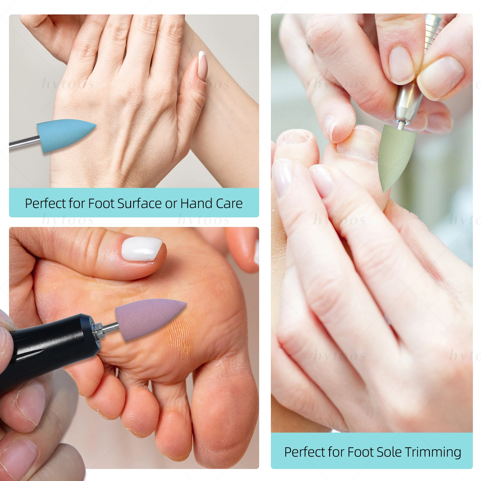 HYTOOS 10*20 مللي متر مخروط سيليكون مسمار لقمة ثقب 3/32 "الباديكير تلميع بت لمسمار الحفر مانيكير والعناية بالقدم أداة العلاج المسبق