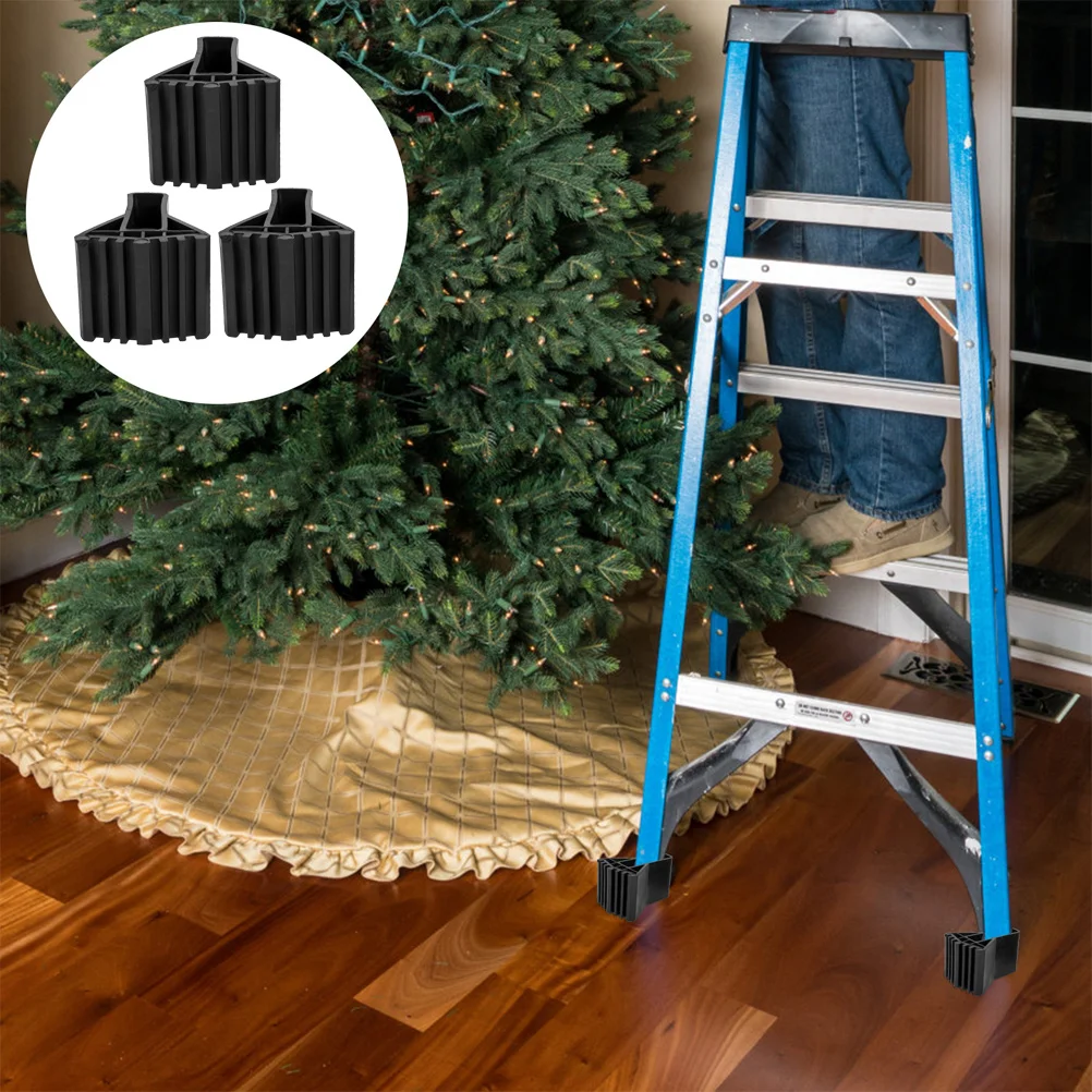 

3pcs Ladder Foot Cover Rubber Feet Protective Covers Non Slip Durable Bottom Pads for Safety Home Use Black Color