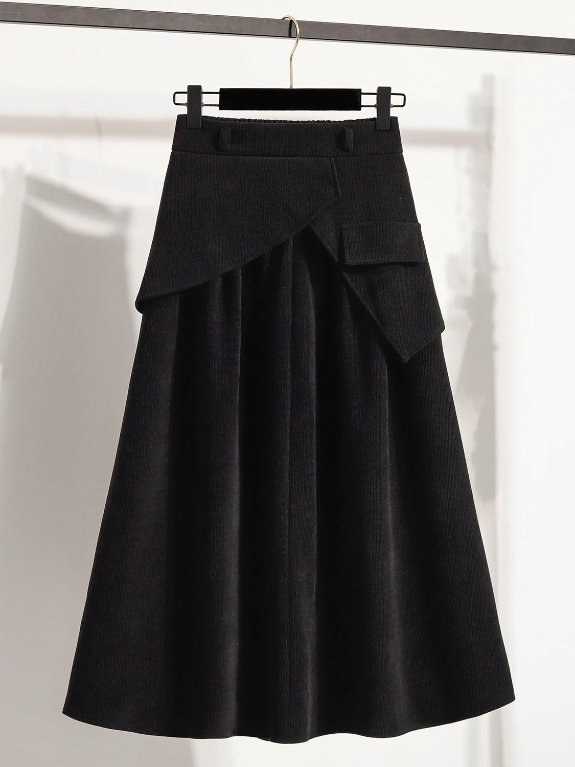 

Юбка миди с высокой талией, вязаная, облегающая, скрывающая бедра, базовый слой, весенняя мода, большие размеры, женская, для повседневной носки, с вышивкой, в стиле кэжуал