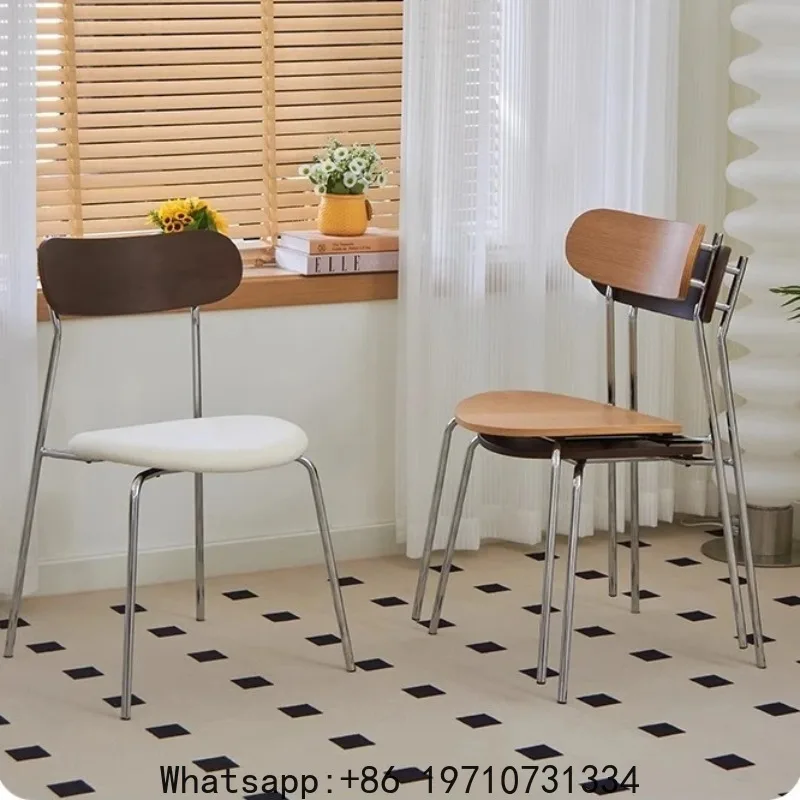

Designer Creative Back Dining Chair Home Restaurant Study Nordic Iron Leisure Chair Modern Light Luxury Solid Wood Dining Chairs