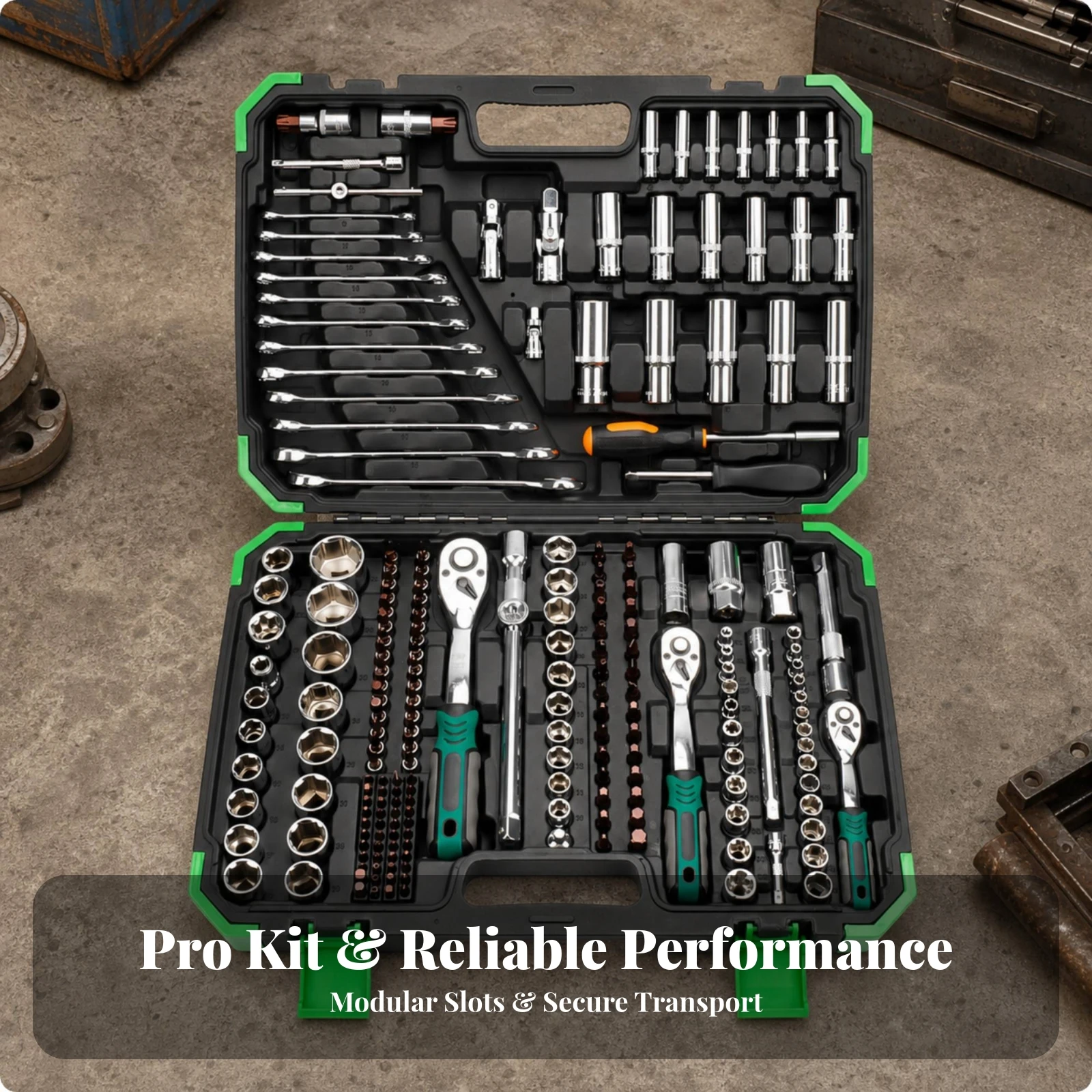 Mechanic Tool Kit Portable Socket and Wrench Set Tool Set with Carrying Case Compact Toolbox Professional Grade for Diyers