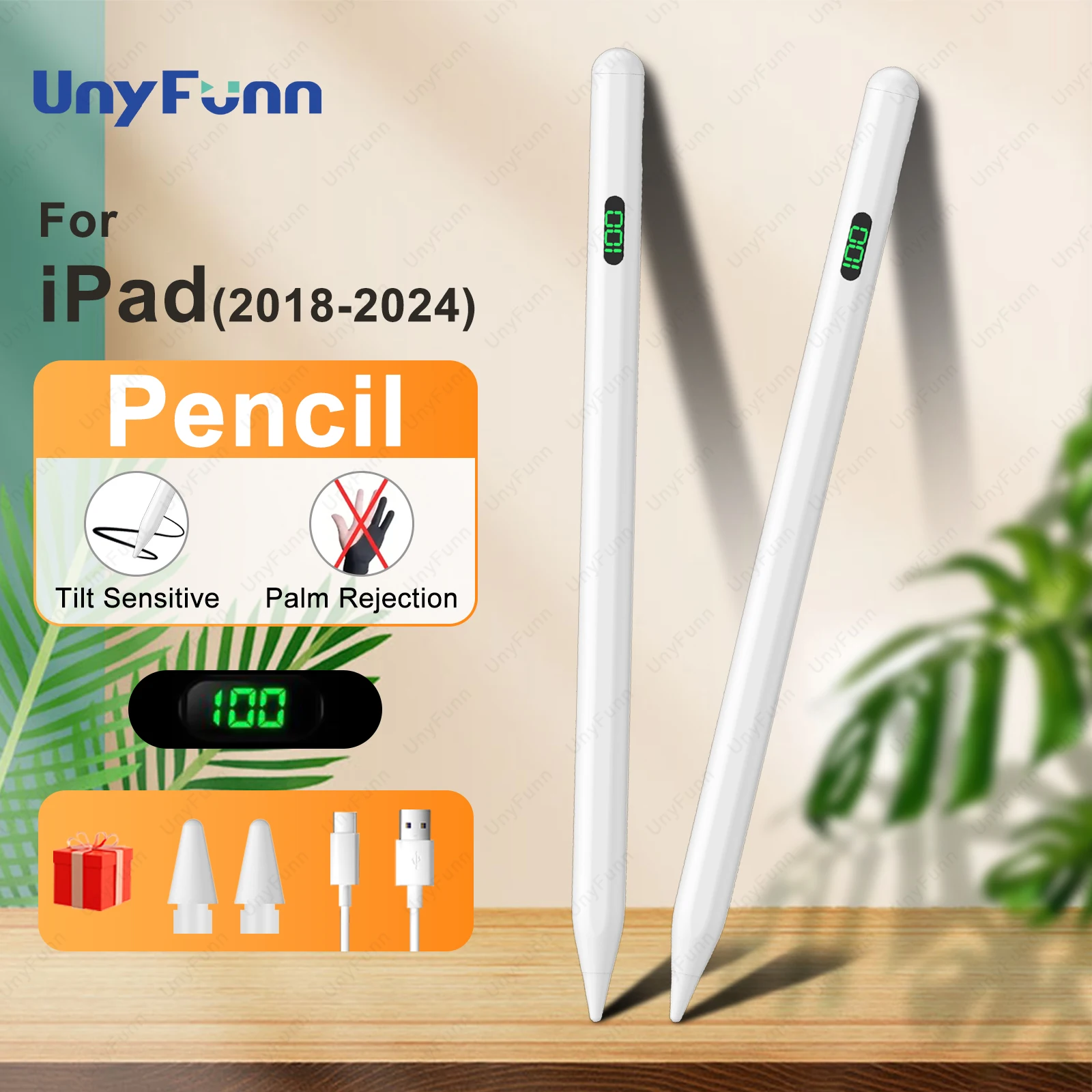 Pencil for iPad 10th/9th Generation Stylus Pen for iPad Air 5th/4th Generation with Palm Rejection Compatible with 2018-23 iPad