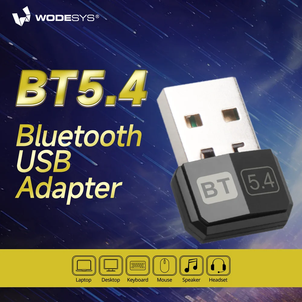 USB Bluetooth Adapter Bluetooth 5.4 Receiver PC Dongle for Speaker, Mouse, Keyboard, Music Audio Transmitter Portable