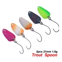 5pcs  fishing Spoon 21mm 1.6g ultralight micro  trout spoon spinners  lure UV color Metal bait fishing Tackle