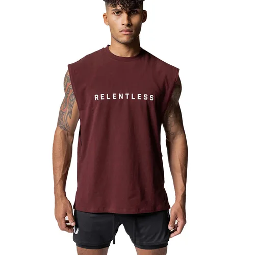 Imagen 2 del producto Camiseta sin mangas informal de algodón de verano para hombre, ropa deportiva para gimnasio, camiseta sin mangas para culturismo, camiseta interior para correr, chaleco de entrenamiento