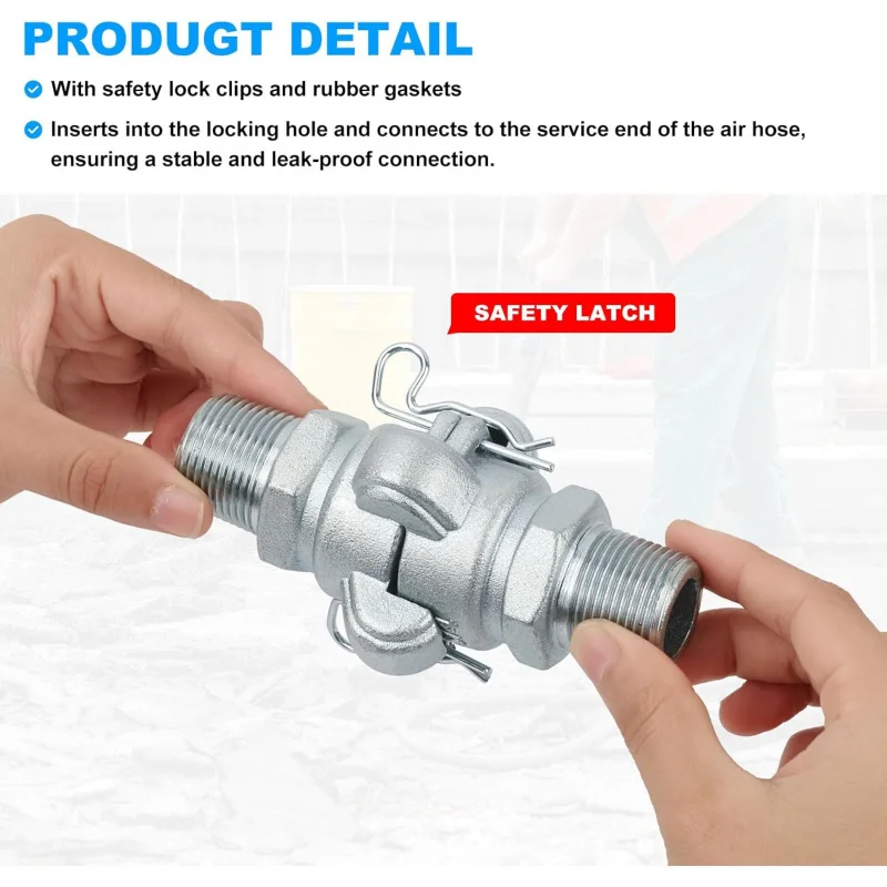 3/4 시카고 피팅 호스, NPT 수나사, 범용, 철제 2 러그 유니버셜 커플링