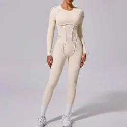 Women's High Elasticity Sports Bodysuit Kit Yoga Fitness Jumpsuit Open Back Hip-Lift Outdoors Gym Workout Sexy Fitness Outfit