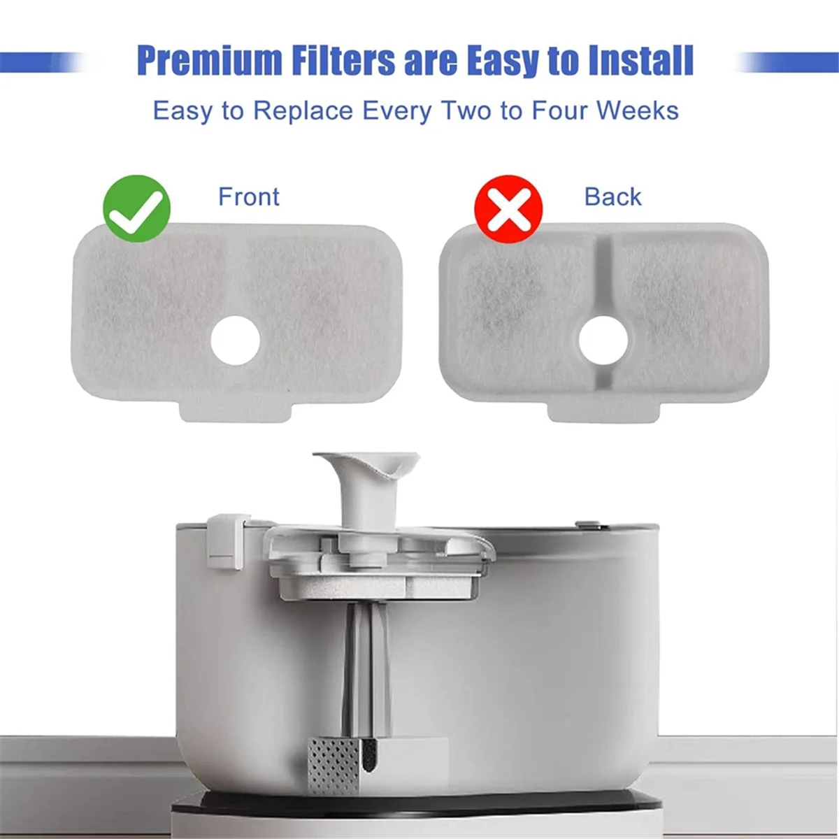 A44TCat น้ําพุตัวกรองทดแทนสําหรับ PETLIBRO PLWF105/PLWF115/PLWF005 น้ําพุสัตว์เลี้ยง Triple Filtration