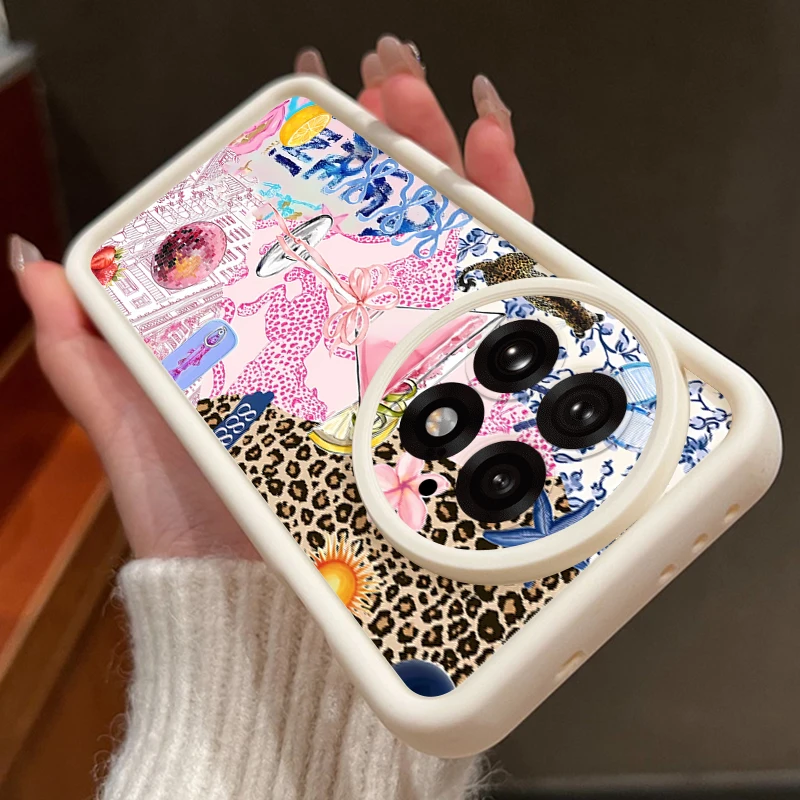 Funda con Estampado de Bola de Discoteca y Lazos Rosados para OnePlus 15 13 13T 12, Funda Protectora de Silicona Suave para Oneplus Nord 5 13R 12R 11R 5G