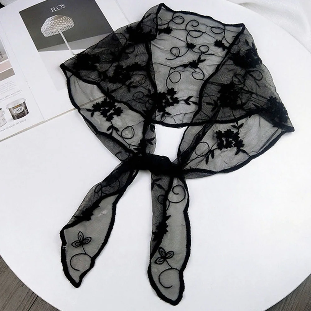 Kobiety Wąski Długi Szalik 140cm Jednolity Kolor Jedwab Czarny Torba Wstążka Opaski Choker Kwiatowy Koronkowy Szalik Y2k Długa Wstążka Szalik Szal