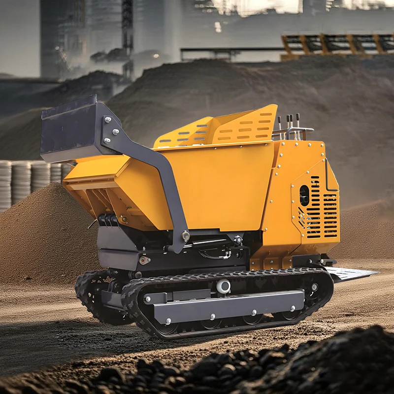 Cheap Mini Self Loading All Terrain Dumper High Efficiency Self Loading Power Barrow Hydraulic Crawler Small Rubber Truck