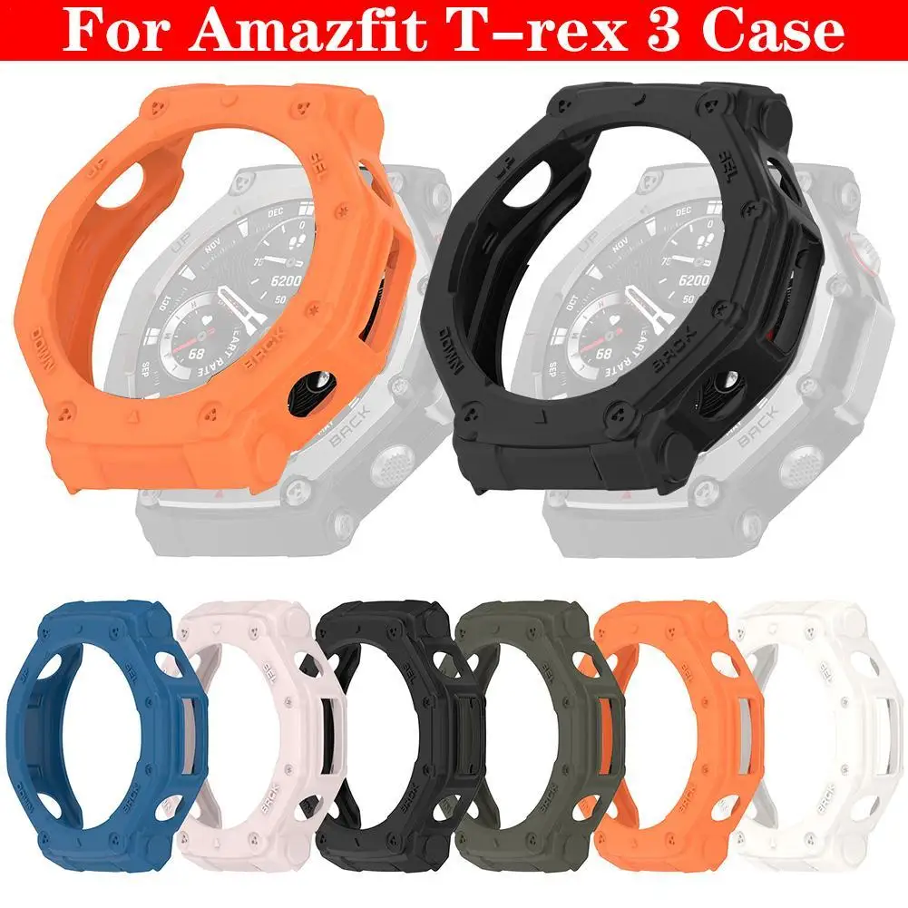 TPU ป้องกันกรณีสําหรับ Amazfit T-rex 3 สมาร์ทสายนาฬิกาซิลิโคนกันชน Huami Trex3 Protector SHELL อุปกรณ์เสริม