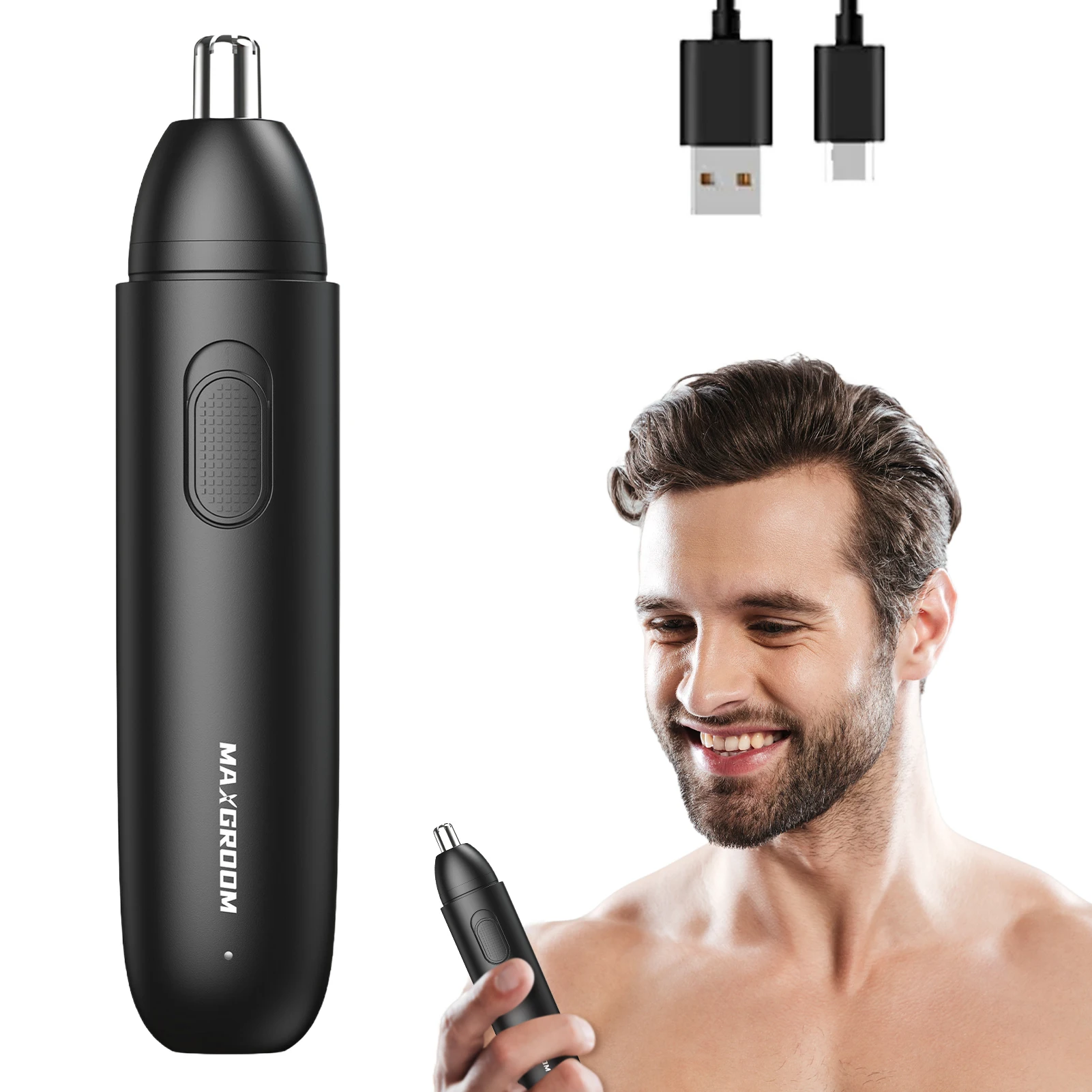 1pcs Nose Hair Clippers Facial Hair Trimmer Waterproof Detachable Cutter Head for Haircut Beard Shaver for Men Household Use