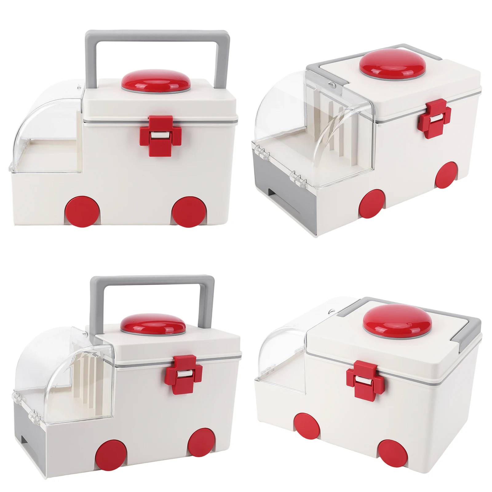 

Car-Shaped Portable Storage Box Large Capacity Plastic First Aid Kit Medicine Classification Storage Case for Room Decor