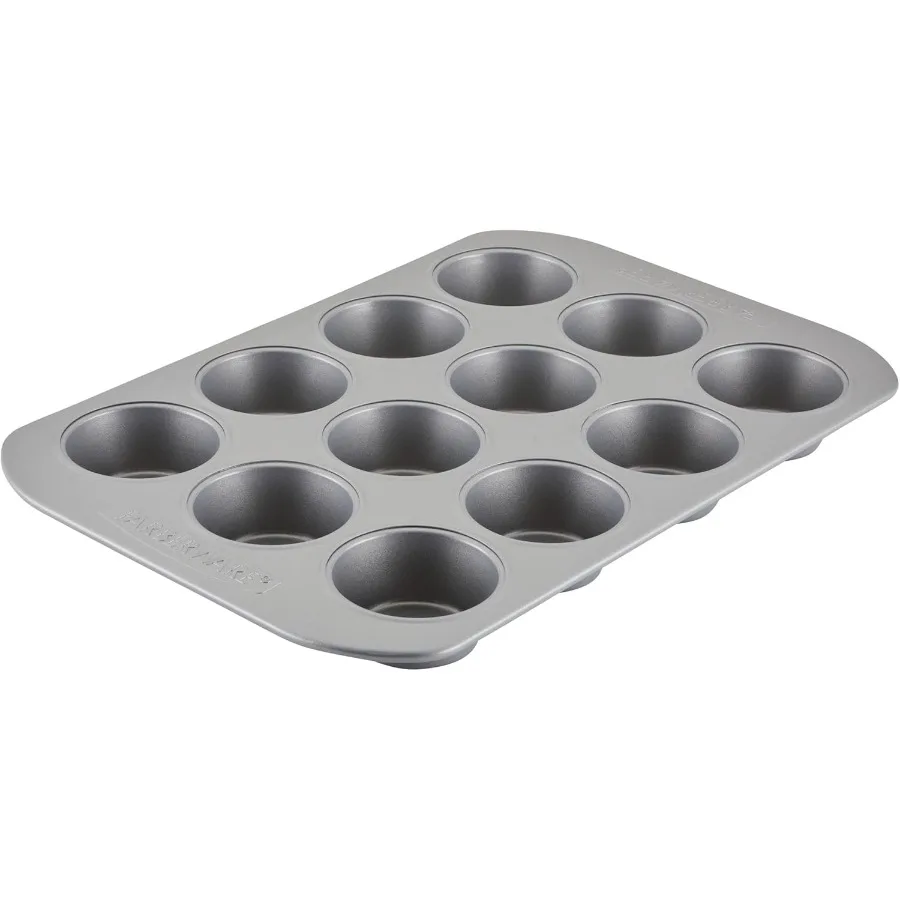 

Nonstick Bakeware Muffin Pan in Gray for Baking Muffins Cupcakes and Small Pastries with Easy Release and Durable Coating Ideal