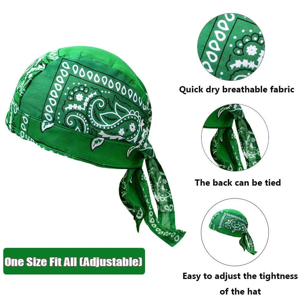 Breathable Quick Dry Bandana Pirate Cap Helmet Liner Cooling Bicycle Headscarf Cycling Hat Headband  for Men and Women Caps