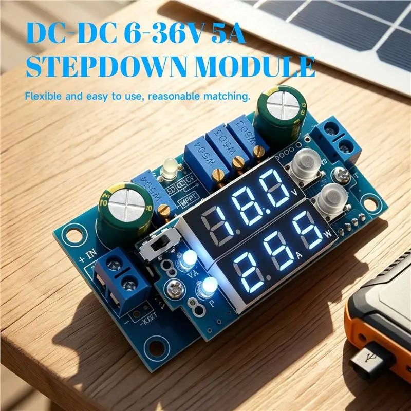 24-Hour Delivery MPPT Solar Panel Controller Charge Regulator 5A DC-DC 6-36V To 1.25-32V Stepdown CC/CV Charging Module With 2 L
