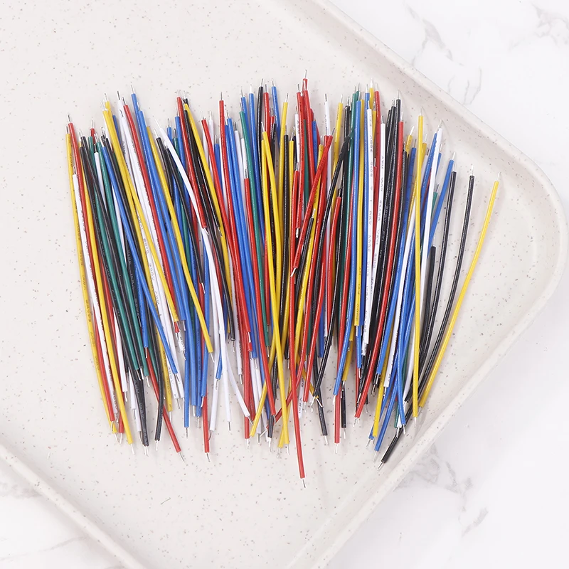 130 قطعة 24AWG اللوح سلك توصيل معزز كابل عدة مزدوجة نهاية القصدير مطلي PCB لحام كابل PVC سلك إلكتروني 5/8/10 سنتيمتر 6 ألوان
