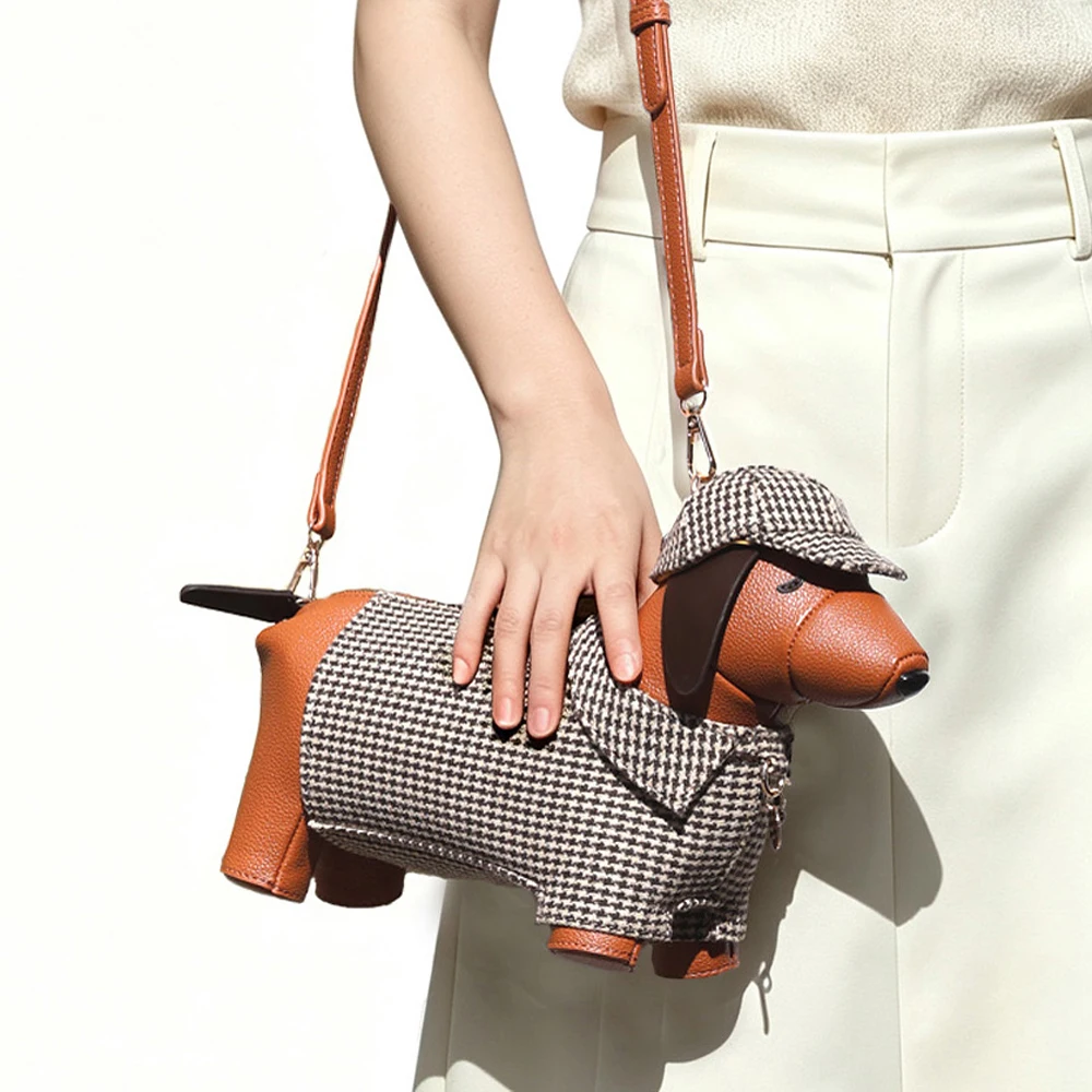 Geldbörsen und Handtaschen für Damen, Designer-Umhängetasche aus Leder, niedliche Hundeform, Abendparty-Tasche, Damentasche – Detail 26