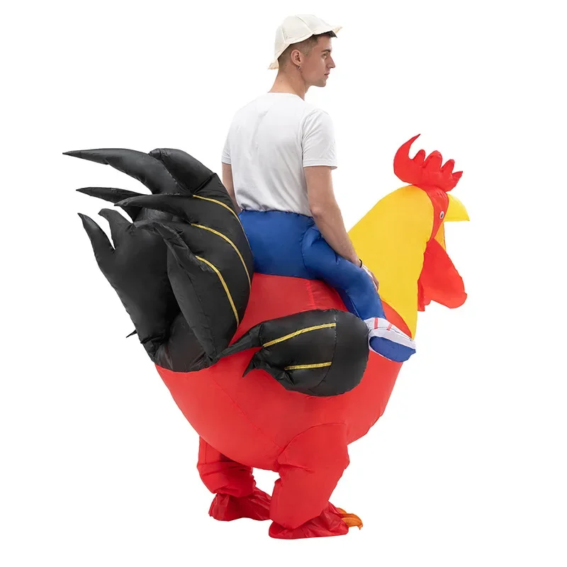 Gran gallo inflable pollo personaje de dibujos animados disfraz de mascota ceremonia publicitaria adulto vestido de lujo fiesta Animal carnaval prop