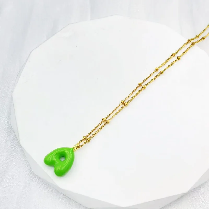 

Personalized Initial Necklace Colorful Macaron 3D Bubble Balloon Letter Pendant Jewelry Christmas Anniversary Gift for Her Women