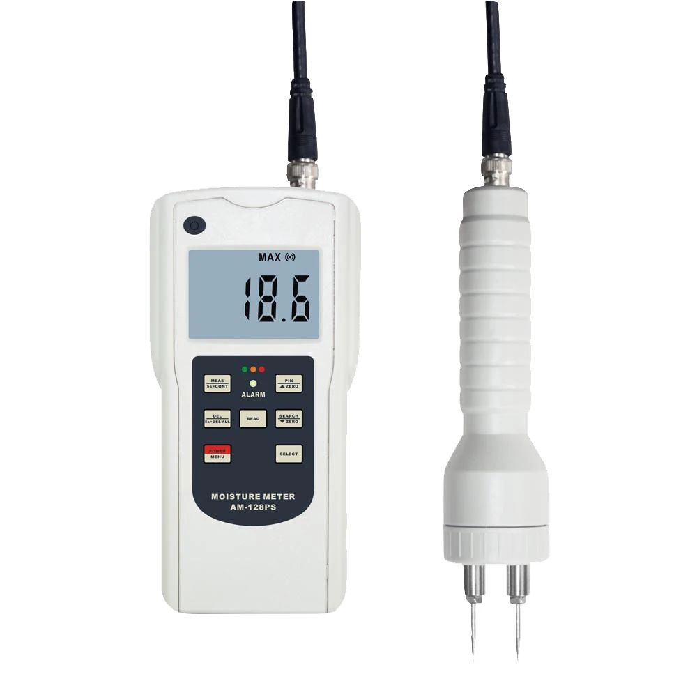 AM-128PS Multifunction Moisture Meter With Two measurement  modes For Wood Tobacco Cotton Paper Soil Moisture Tester