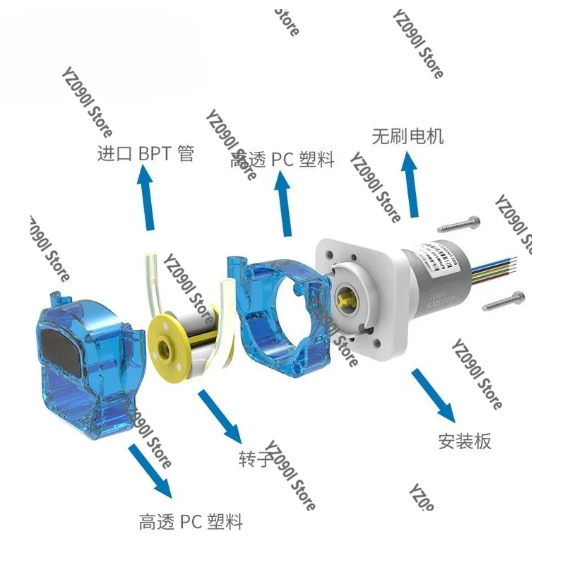 100ml/min Self-Priming Micro Peristaltic Pump KPHM100 DC12/24V Small Suction Dosing Pump