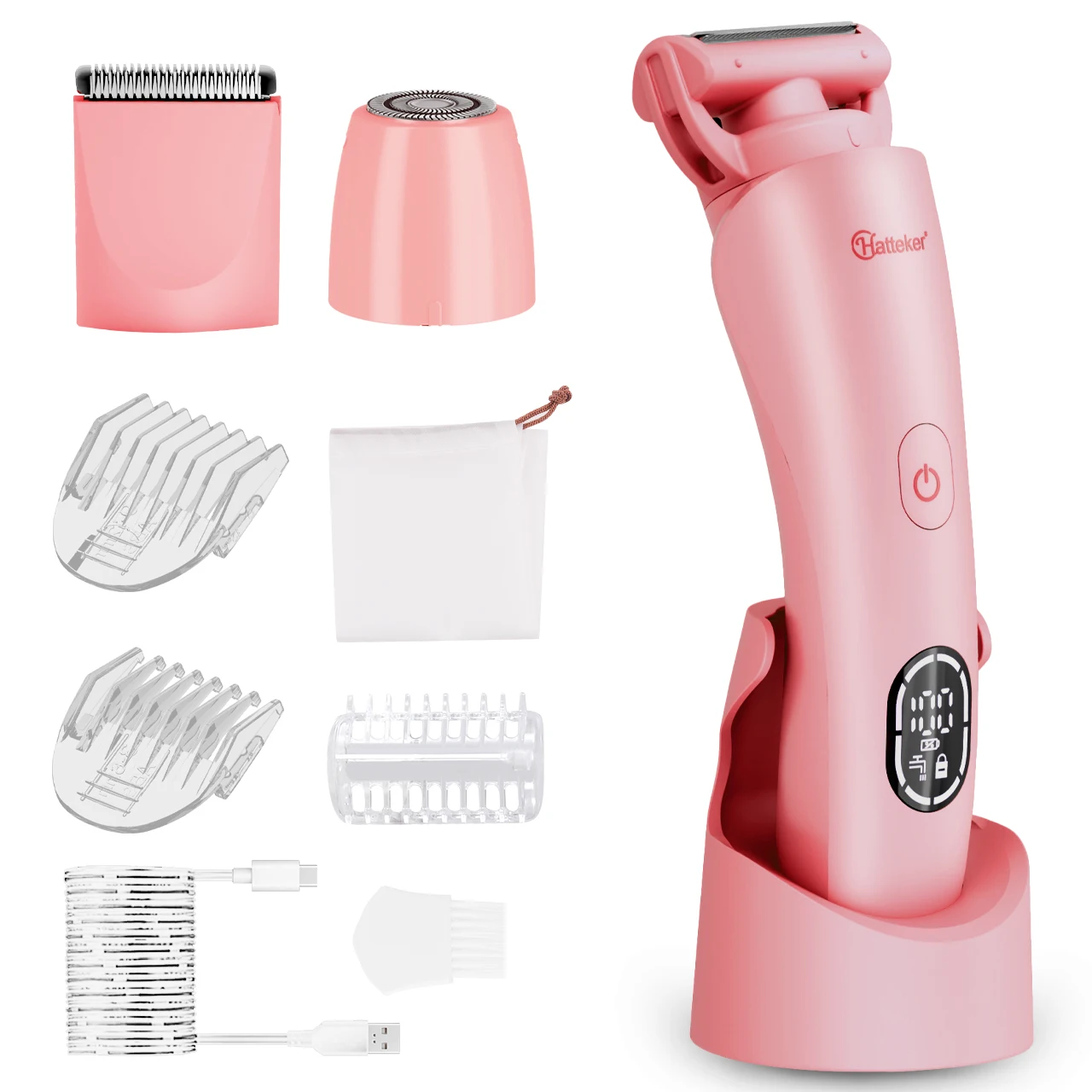 Hatteker Hair Removal Device for Woman New Model 3-in-1 Shaver for Underarm Leg Personal Grooming Hair Trimmer Kit