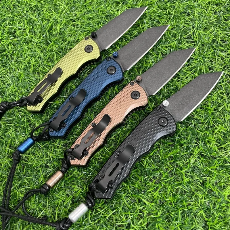 BM290 Mini-Taschenmesser mit Aluminiumgriff, tragbares Outdoor-Überlebensmesser mit scharfem Klappmesser